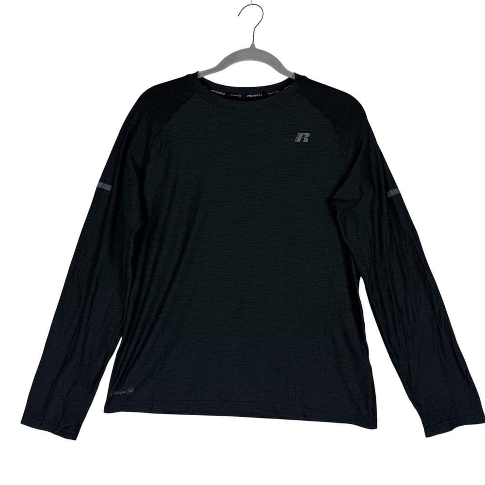 Russell Shirt Boys 14-16 Black Long Sleeve Dri-Power 360 Athletic Tee Running